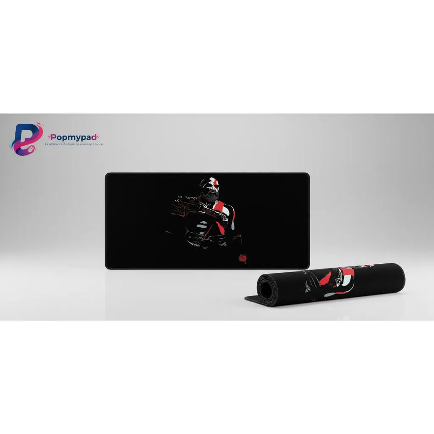Tapis de souris Esport Kratos - Contrôle Divin & Glisse Haute Densité avec design minimaliste du Fantôme de Sparte.