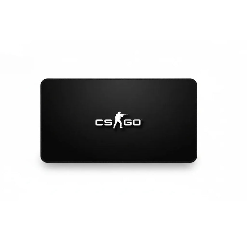 Tapis de souris Gamer CS:GO - Édition Tactique "Clutch or Kick" avec logo CS:GO sur fond noir.