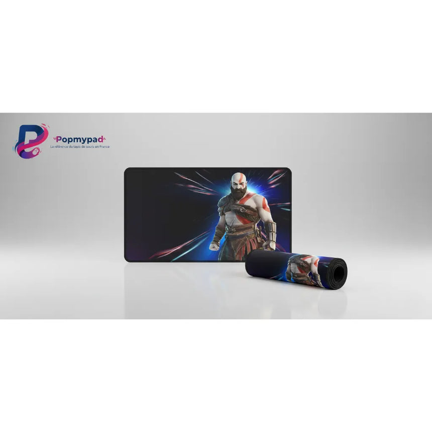 Tapis de souris Gaming God of War - Édition Kratos Puissance & Précision Ultime avec image de Kratos.
