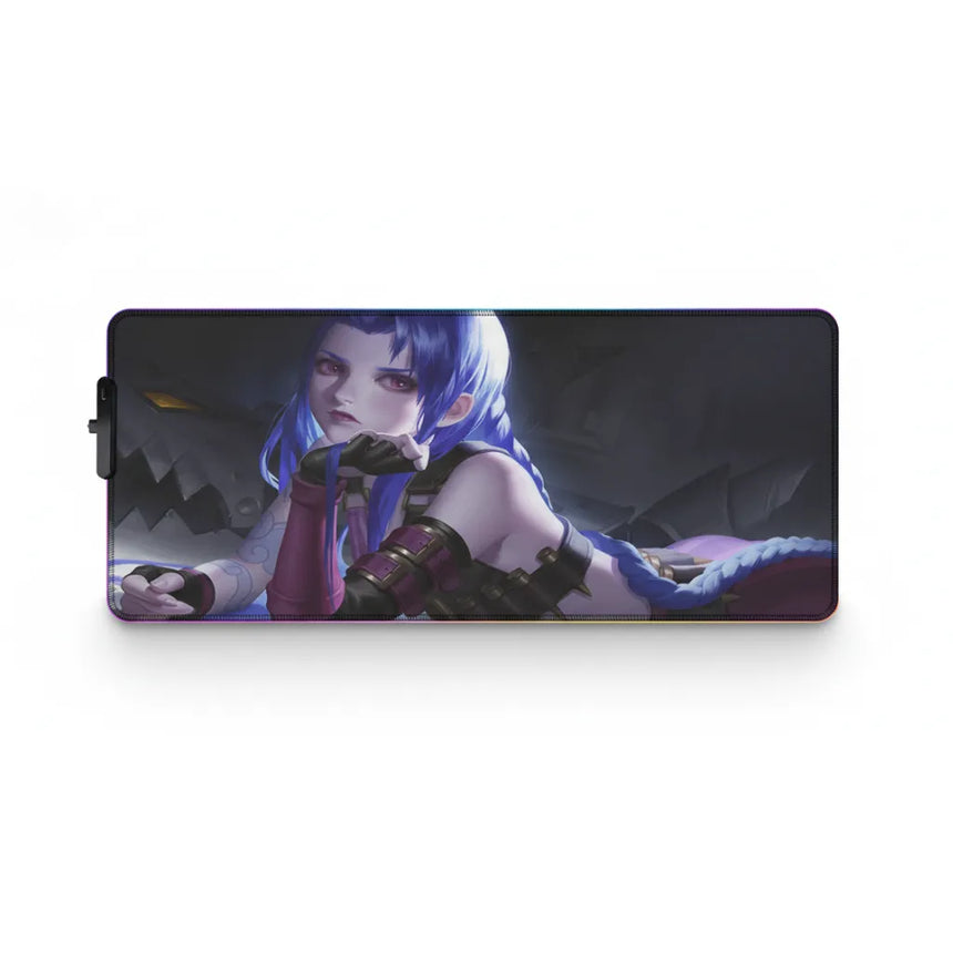 Tapis de souris Gaming RGB Jinx - League of Legends Edition Collector avec design Jinx en haute définition.