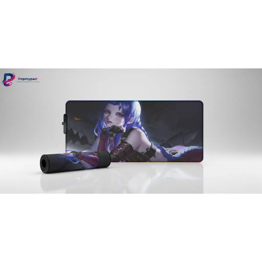 Tapis de souris Gaming RGB Jinx - League of Legends Edition Collector avec design haute définition.