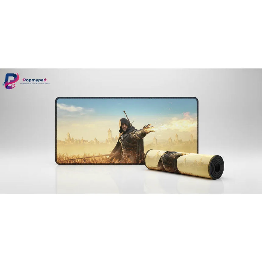 Tapis de souris Gaming The Witcher - Édition Collector Geralt de Riv avec illustration de Geralt.