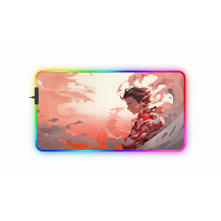 Demon Slayer XXL Gaming Mouse Pad - Solar Breath RGB Edition