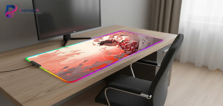 Demon Slayer XXL Gaming Mouse Pad - Solar Breath RGB Edition