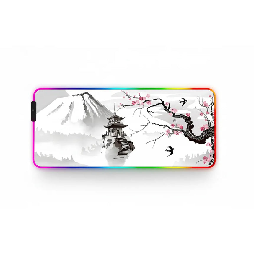 Japanese Mouse Pad - Mount Fuji & Sakura Edition - RGB LED