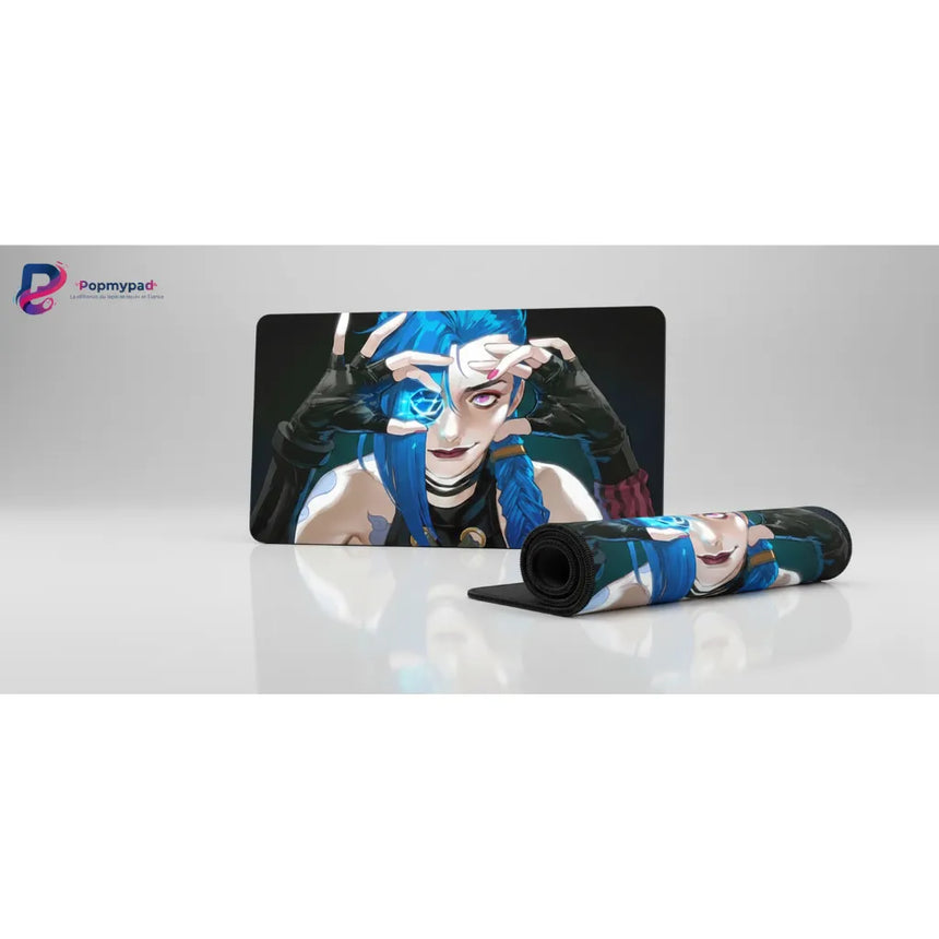 Tapis de souris Jinx Chaos Hextech – Contrôle Absolu & Style Arcane XXL avec illustration de Jinx de League of Legends
