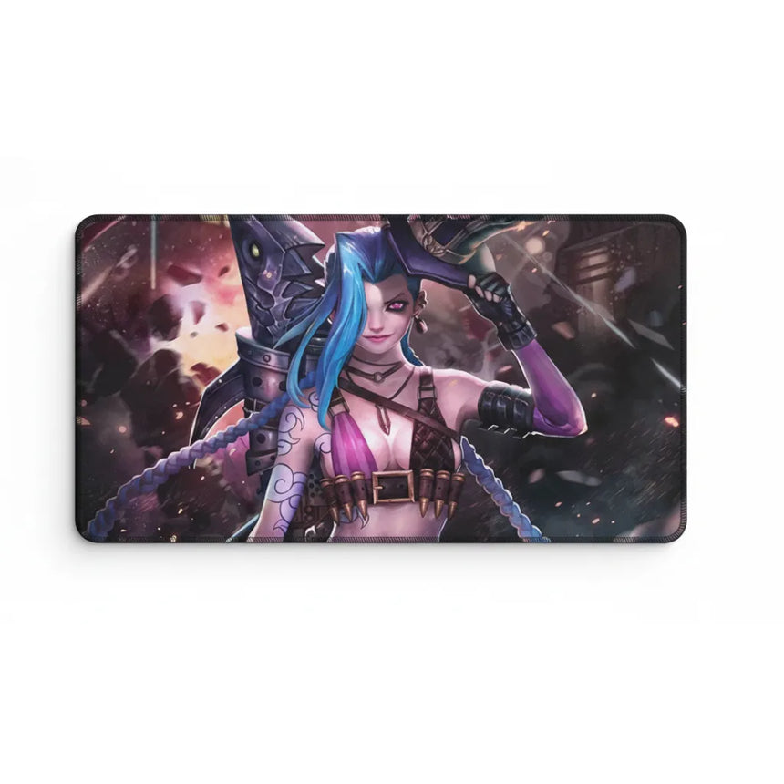 Tapis de souris League of Legends - Edition Jinx : Précision et Chaos XL avec design de Jinx en action.