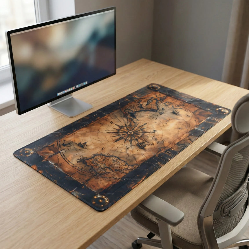 XXL Nautical Mouse Pad - The Cartographer's Odyssey (Antique Style)
