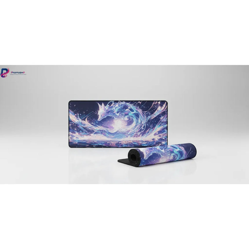 Tapis de souris Renard Éthéré – L'Harmonie Zen pour votre Bureau avec un design céleste et des reflets boréaux.