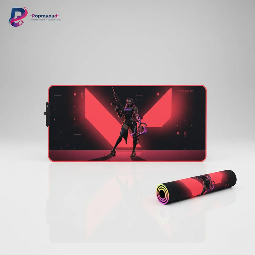 Tapis de souris Valorant - Édition Jett - Précision Speed XXL & RGB avec design dynamique de Jett.