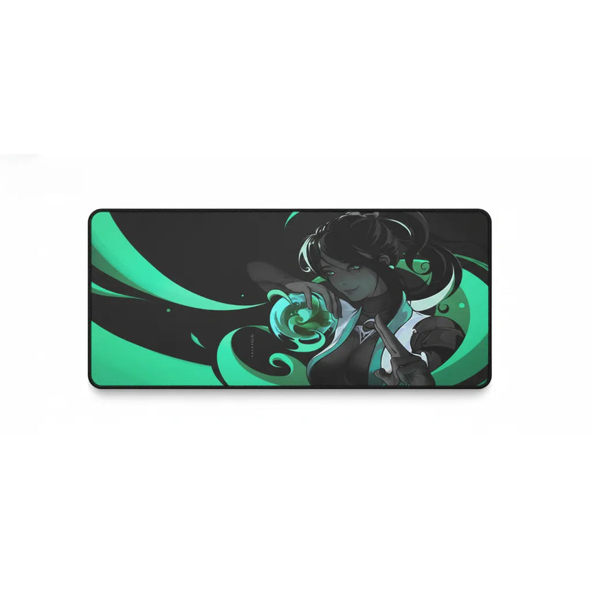 Tapis de souris Valorant - Édition Sage Radiant - Précision Ultime & Design RGB avec un design émeraude percutant.