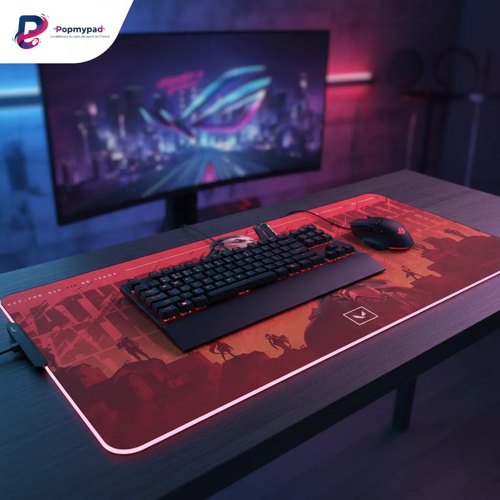 Tapis de souris Valorant Reyna - Édition Deathmatch : Précision & Glisse Ultime avec clavier et souris.