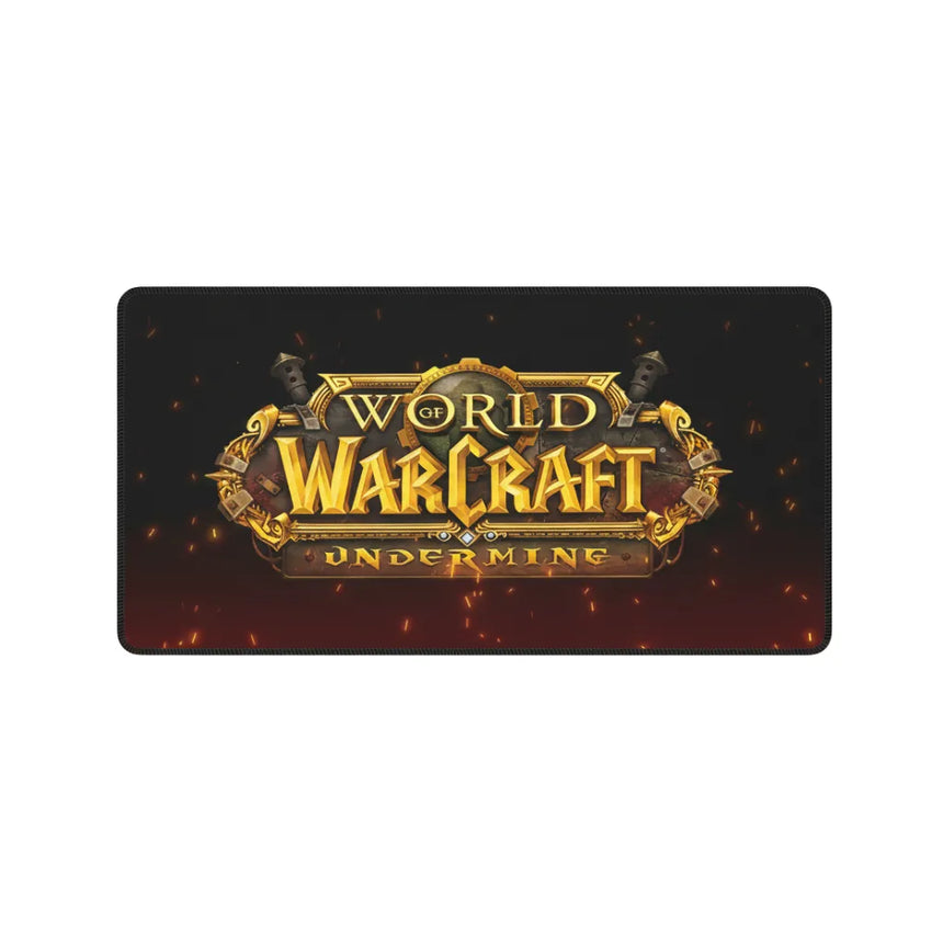 Tapis de souris World of Warcraft Undermine Edition – Performance & Précision Gamine avec logo sur fond rouge.