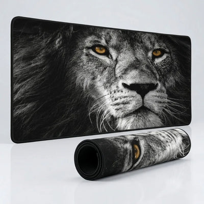 XXL Mouse Pad - "Lion's Gaze" Edition (Black and White)