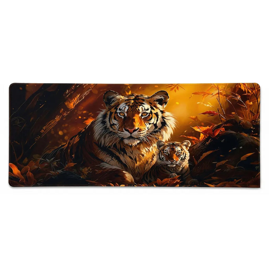 XXL Artistic Mouse Pad - The Tiger Awakens - Golden Forest Edition