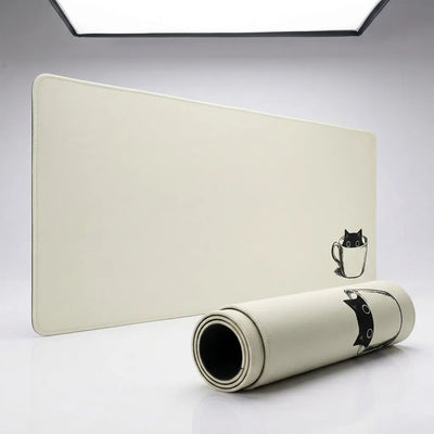 Minimalist XXL Mouse Pad - "Cat in a Cup" Design