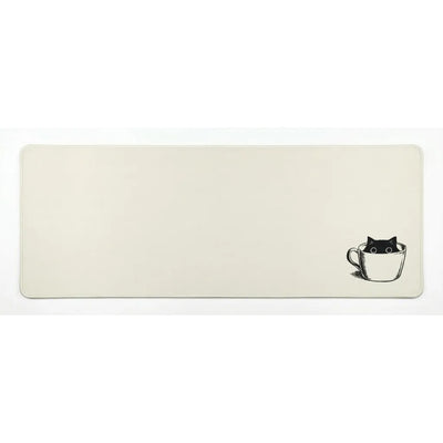 Minimalist XXL Mouse Pad - "Cat in a Cup" Design