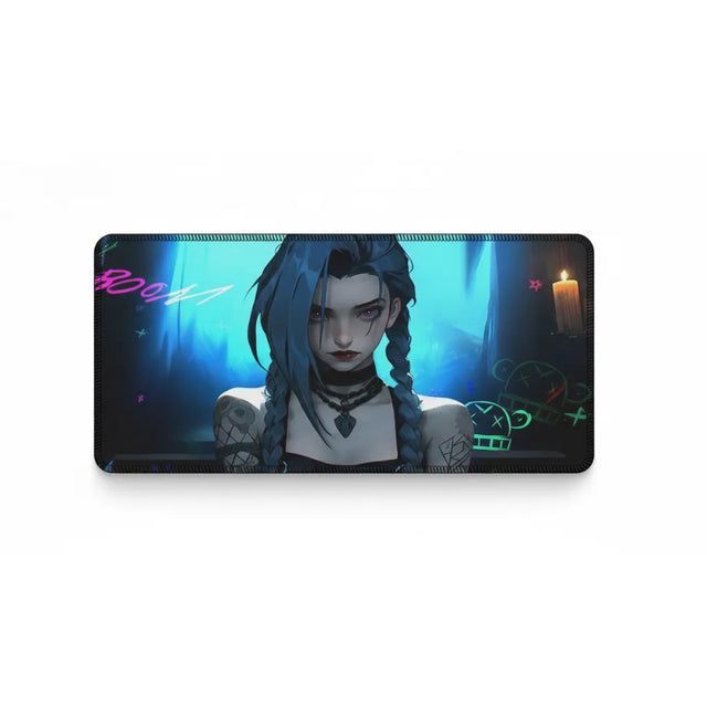 Tapis de souris Jinx "BOOM" - Design Néon Haute Définition pour Setup Gaming avec un design captivant.