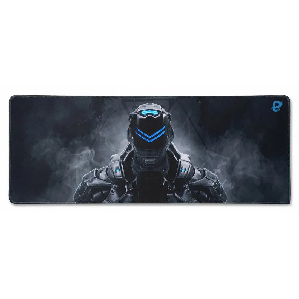 PopMyPad - Performance Gaming Mouse Pad - XXL Desk Mat - Black & Neon Blue Cyborg