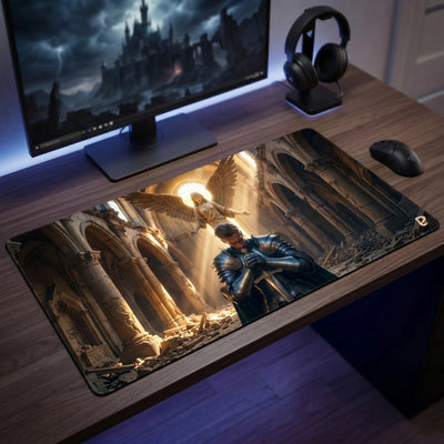 PopMyPad - XXL Gaming Mouse Pad - Knight & Divine Angel Edition