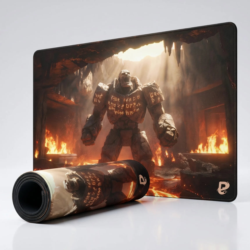 PopMyPad - Tapis de Souris Gamer XXL - Golem de Lave Volcanique