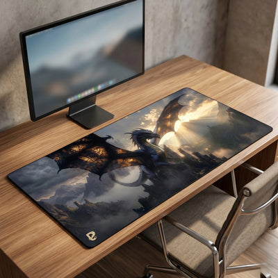 PopMyPad - XXL Mouse Pad - Epic Black and Gold Dragon