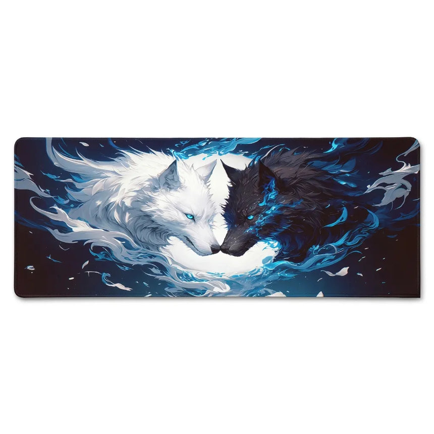 Yin-yang Wolf large Mouse Pad Desk Mat Stitched Edge Non-Slip pad for computer mouse keyboard Gaming pads carpet mouse