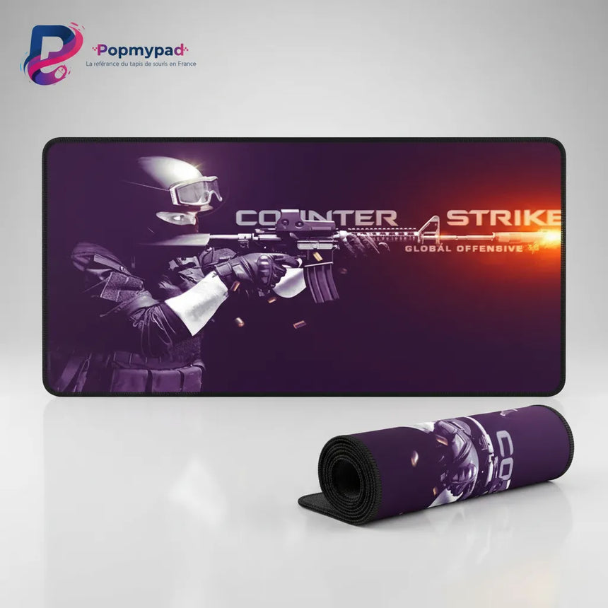 Tapis de Souris CS:GO Tactical Purple - Glisse Ultime & Précision Esport avec design Counter-Strike.