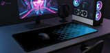 Blue Hexagonal Design Mouse Pad - Futuristic Gaming Style XXL