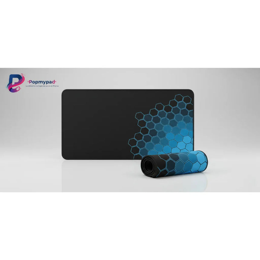 Blue Hexagonal Design Mouse Pad - Futuristic Gaming Style XXL