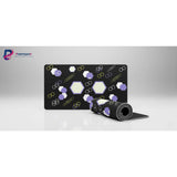 "Geometric Odyssey" Design Mouse Pad - XXL Purple & Neon Hexagons