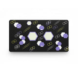 "Geometric Odyssey" Design Mouse Pad - XXL Purple & Neon Hexagons