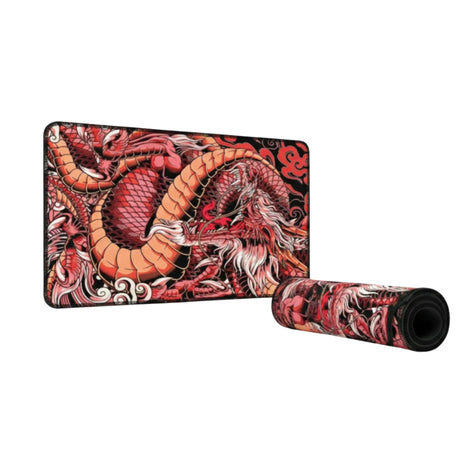 Tapis de Souris Dragon Oriental Rouge - Édition Mythique XXL avec design vibrant de dragon.
