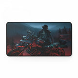 Tapis de Souris Gamer Days Gone - Survie et Précision Ultime avec Deacon St. John et sa moto sur un fond sombre