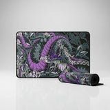 Tapis de Souris Gamer Dragon Japonais - Violet & Noir - Édition Mythologique XXL avec design de dragon ancestral.