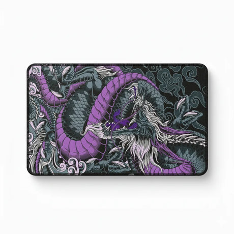 Tapis de Souris Gamer Dragon Japonais - Violet & Noir - Édition Mythologique XXL avec un dragon mystique en détail.