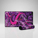 Tapis de Souris Gamer Dragon Japonais - Violet & Noir - Édition XXL avec design de dragon majestueux.