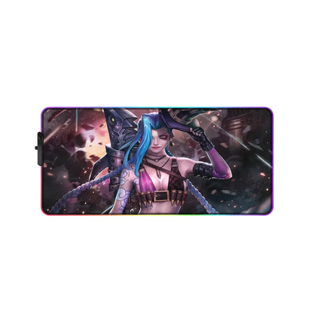 Tapis de Souris Gamer Jinx - League of Legends  Édition Collector Art avec une illustration vibrante de Jinx.