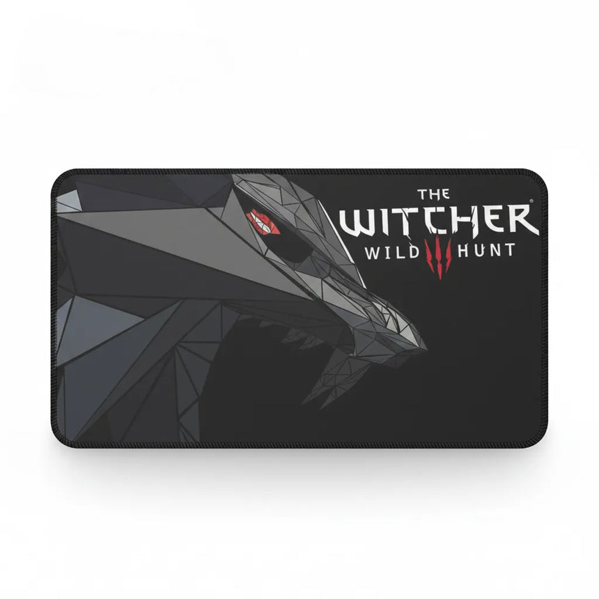 Tapis de Souris Gamer The Witcher - Édition Loup Géométrique (XXL & RGB) avec design géométrique du loup.