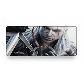Tapis de Souris Gamer The Witcher  Précision du Loup Blanc - Format XXL avec design de Geralt de Riv.