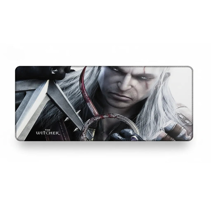 Tapis de Souris Gamer The Witcher  Précision du Loup Blanc - Format XXL avec design de Geralt de Riv.