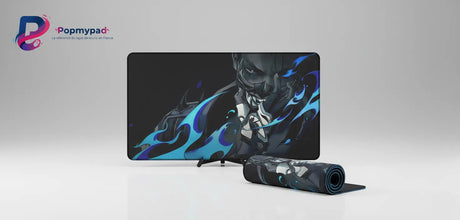 Tapis de Souris Gamer Valorant - Édition Yoru Rift Walker (XXL RGB) avec design flammes et personnage Yoru.