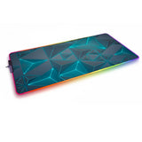 XXL Gaming Mouse Pad - Futuristic 3D Design & Cyan RGB Neon