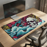 XXL Gaming Mouse Pad - Dreamy Skull and Mystic Roses Design