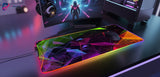 XXL Gaming Mouse Pad - Neon Geometric & Cyber-Art Design