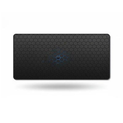 XXL Gaming Mouse Pad - Futuristic Hexagonal & Cyan Design