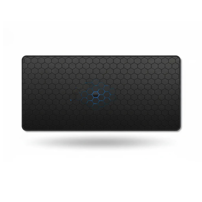 XXL Gaming Mouse Pad - Futuristic Hexagonal & Cyan Design