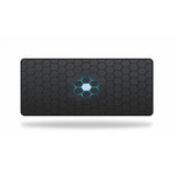 XXL Gaming Mouse Pad - 3D Hexagon Design & Cyan Glow-in-the-Dark Core