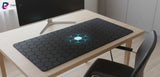 XXL Gaming Mouse Pad - 3D Hexagon Design & Cyan Glow-in-the-Dark Core