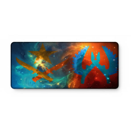 Tapis de Souris Gaming - CS Cosmic Duel : L’Affrontement T vs CT avec design cosmique T et CT.